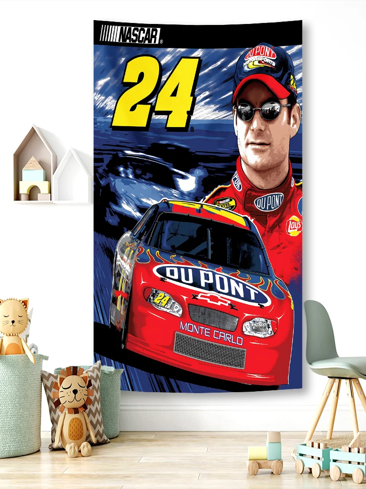 JimonFlag 90x150CM 3x5Ft N-Nascars Car Flag Polyester Double penetration Printed Racing Car Flag Banner For Decor