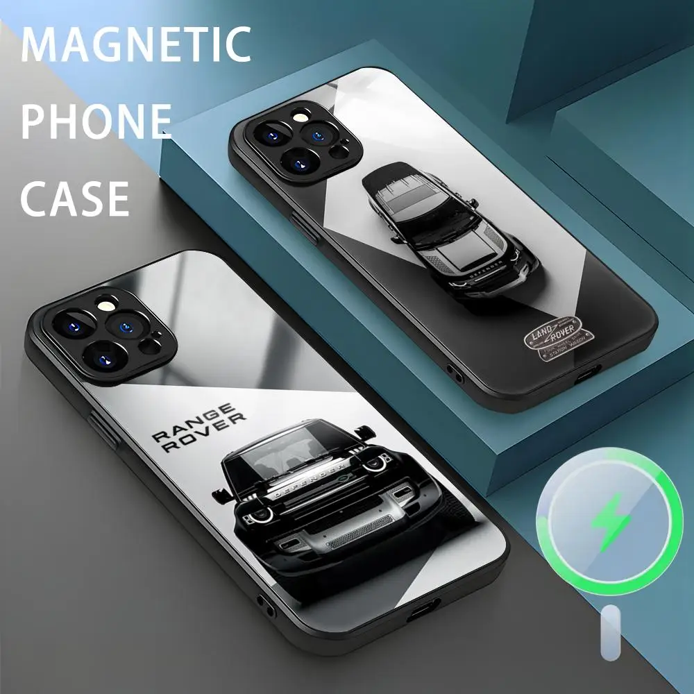 Fashion off-road rover Range Phone Case For iPhone 16 15 14 13 12 11 X XR XS 8 Plus Mini Pro Max Glass Magnetic Phone Case