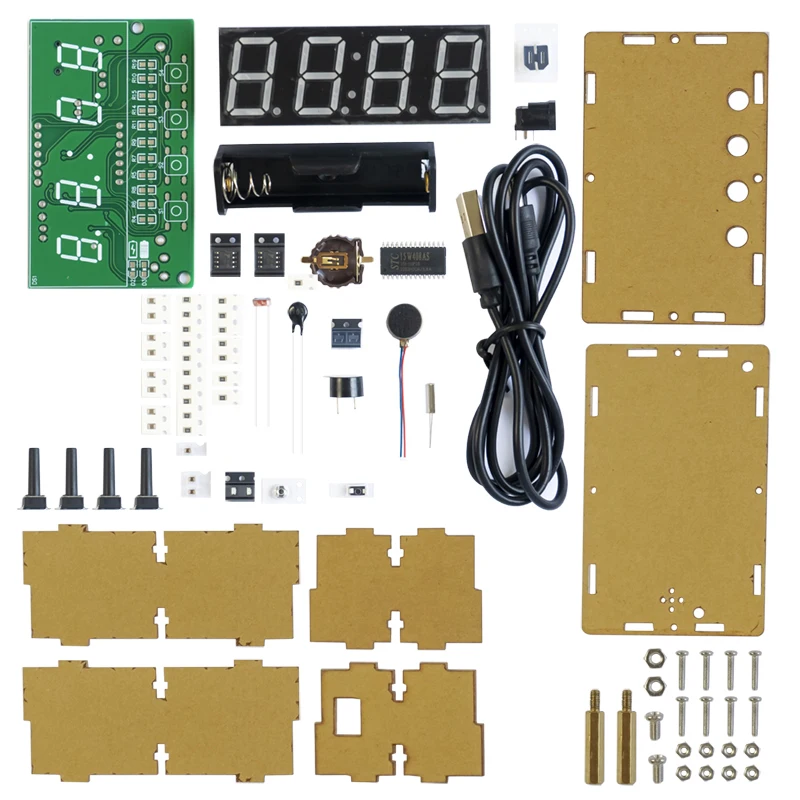 Multi-Functional Digital Clock Kit Charging Electronic Clock Temperature Alarm Welding Exercise DIY Circuit Board