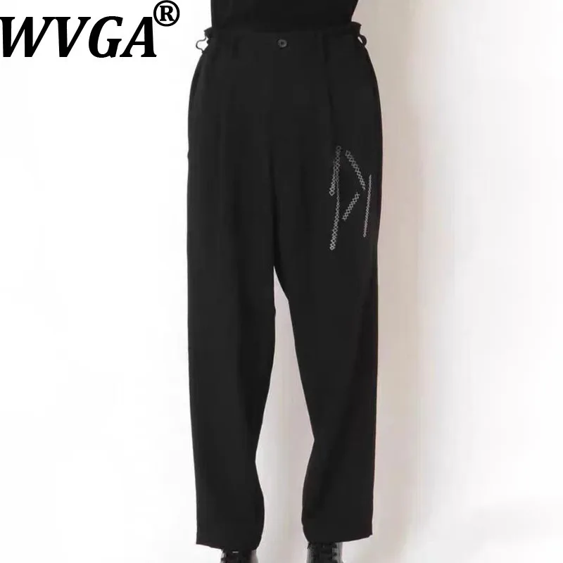 

WVGA Spring Summer Autumn New Man Tide High Street Pattern Embroidery Trendy Design Niche Chic Casual Straight Pants Ins W12237