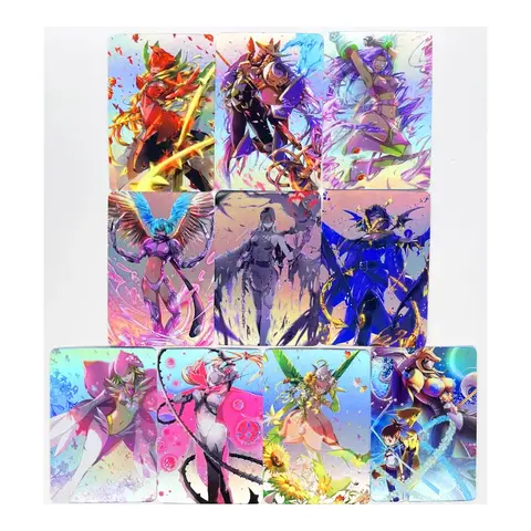10pcs/set Digimon Digital Monster Angewomon Toys Hobbies Hobby Collectibles Game Collection Anime Cards