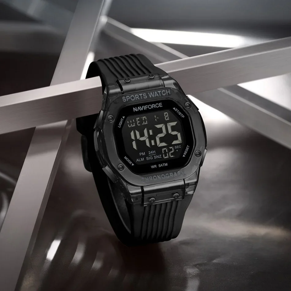 

NAVIFORCE силиконовый ремешок светодиодный светильник ночной многофункциональные мужские часы с подсветкой экран электронные часы для мальчиков спортивные часы