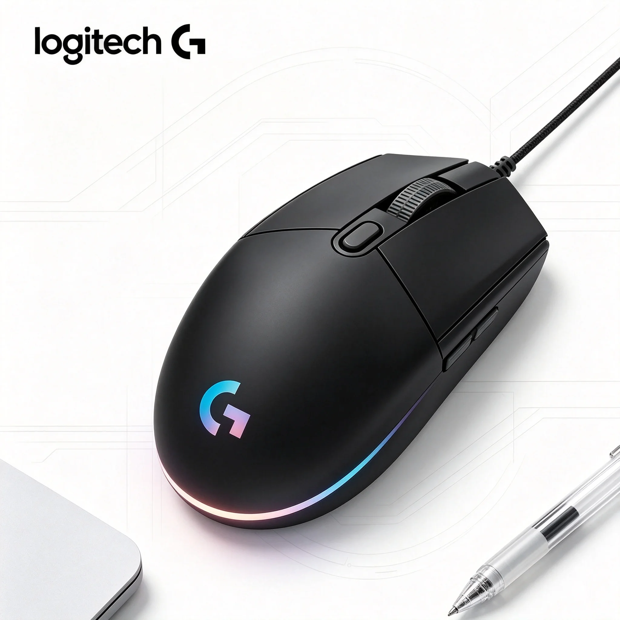 Logitech G102 Wired Gaming Mouse Stable Optical Engine RGB Backlight For CS2 PUBG Shooting Game And Office Document Work