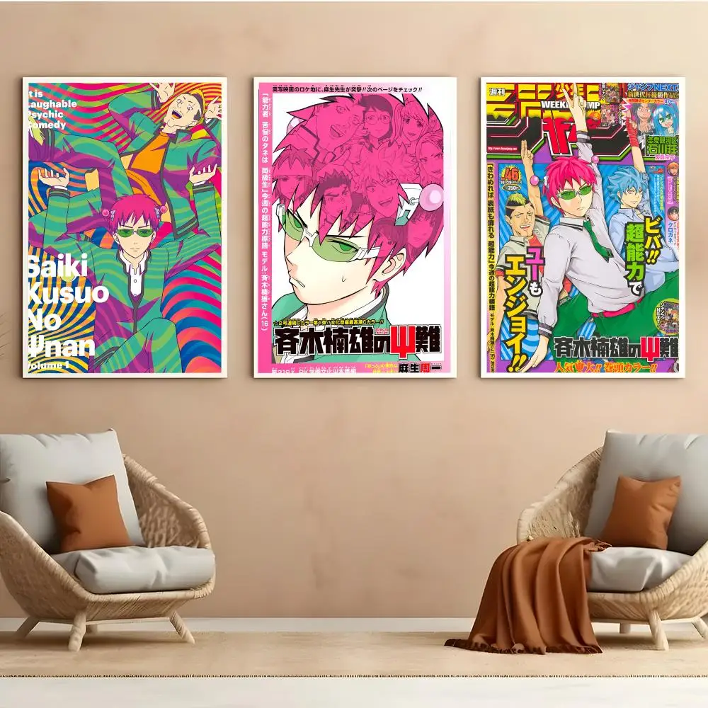 S-Saiki K Anime Poster HD Anime Hot Theme Singer/OST/Movie-Waterproof Self-Stick Home Decor