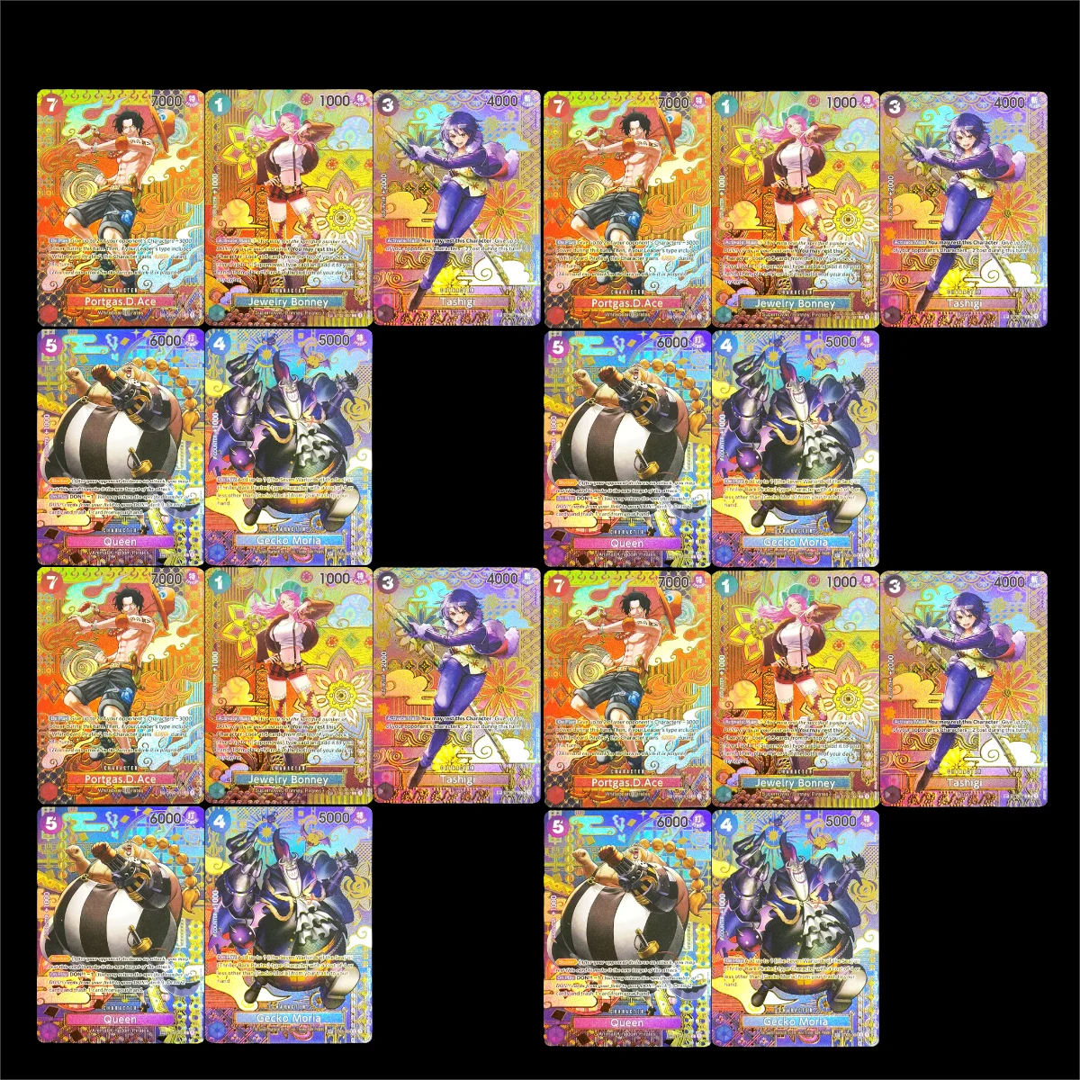 2026 HOT One Piece OPCCG 5-in-1 Bundle: Ace/Bonney/Tashigi/Queen/Moria Rare Anime Trading Cards, Limited Edition for Fans Cards