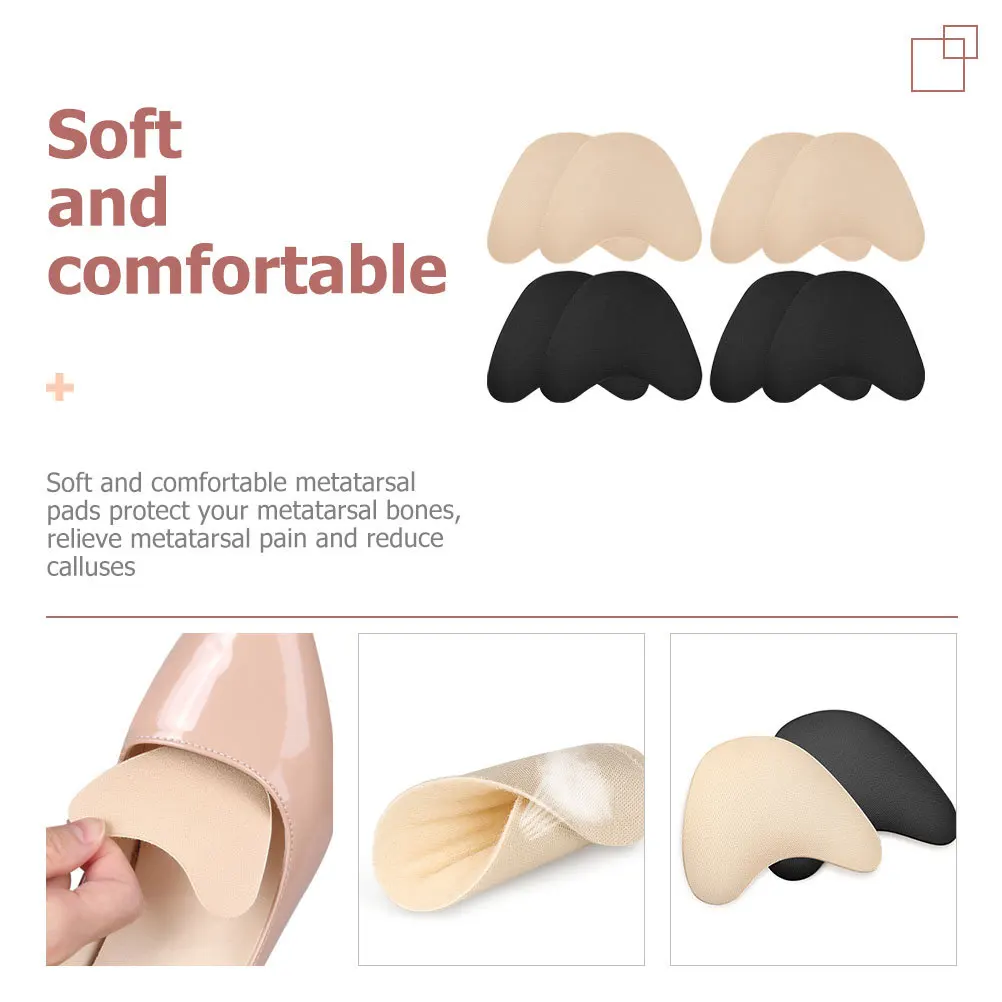 Almohadillas para el antepié, insertos suaves reutilizables para zapatos para mujer, cojín para el pie de tacón alto, alivio del dolor metatarsiano, cómodo antepié