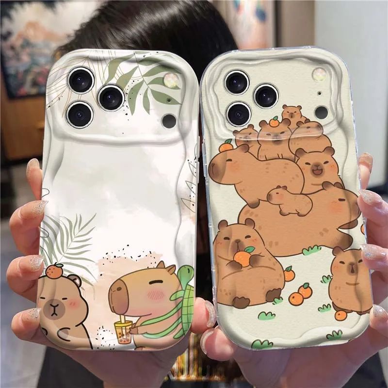 

Capybara Cute Art Popular Phone Case For Apple iPhone 17 16 16E 15 14 13 12 11 XS Air Pro Max Plus Wave Oil Soft Funda