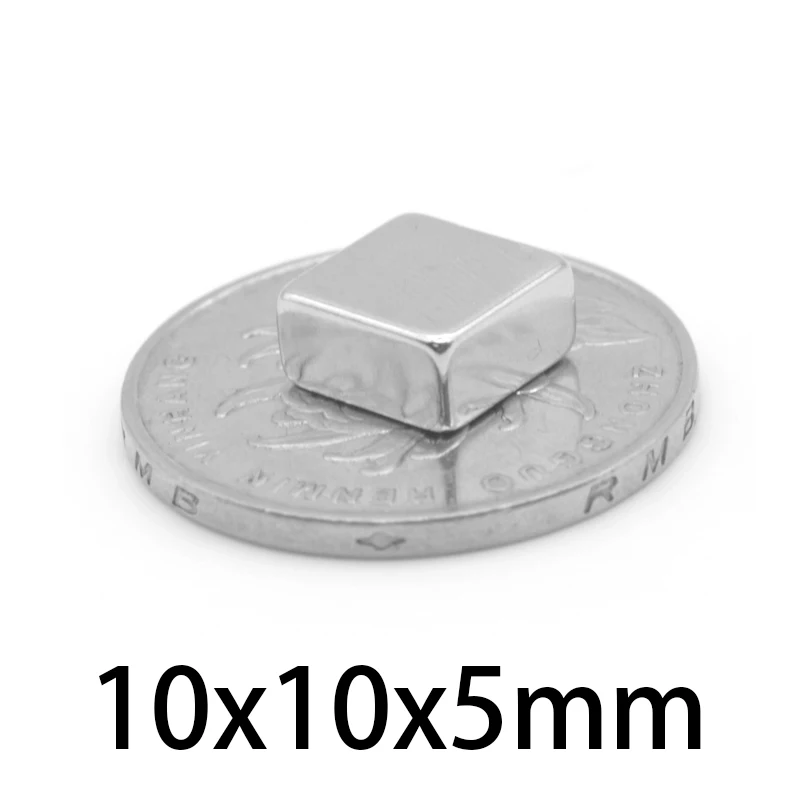 10pcs 10*10*5 mm Powerful Strong Magnetic Magnets 10x10x5 mm Rare Earth Neodymium Magnet 10x10x5mm Block 10*10*5 mm