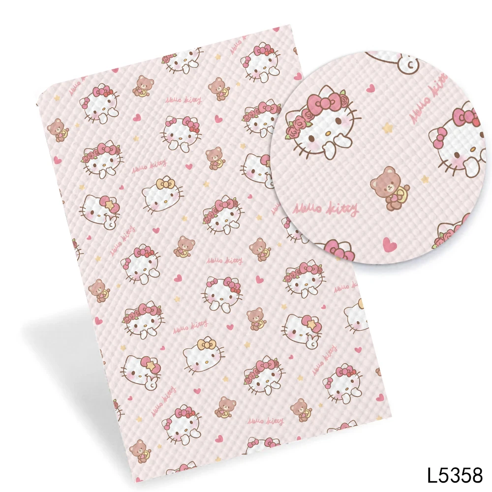 Hello Kitty Toy Story Cartoon Printed Faux leather for Bows Handmade DIY Craft Materials 30X136cm/roll