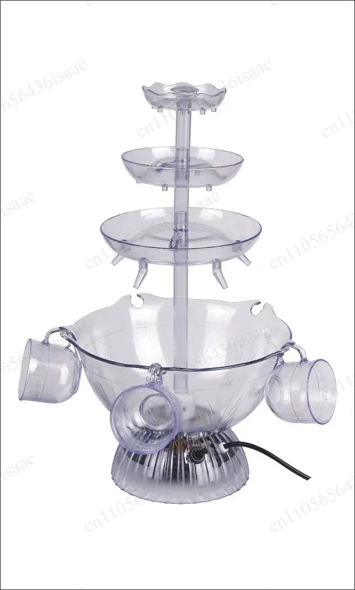 AS Material 2.8L Wine Tower Fountain 5 Cups Design for Party Wine Tasting