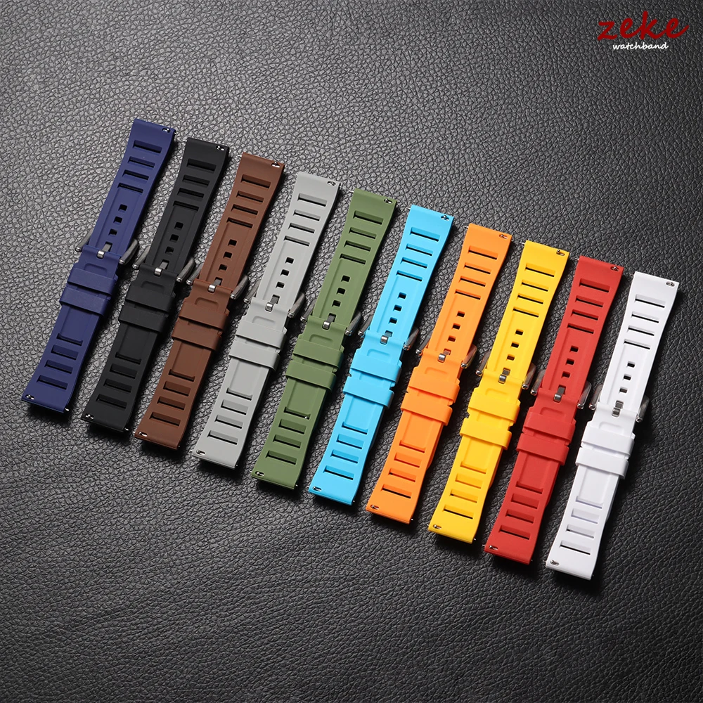 Silicone Watch Strap 20mm 22mm Soft Waterproof Rubber Watchband for Huawei Watch for Samsung Galaxy Belt Quick Release Bracelets image 3