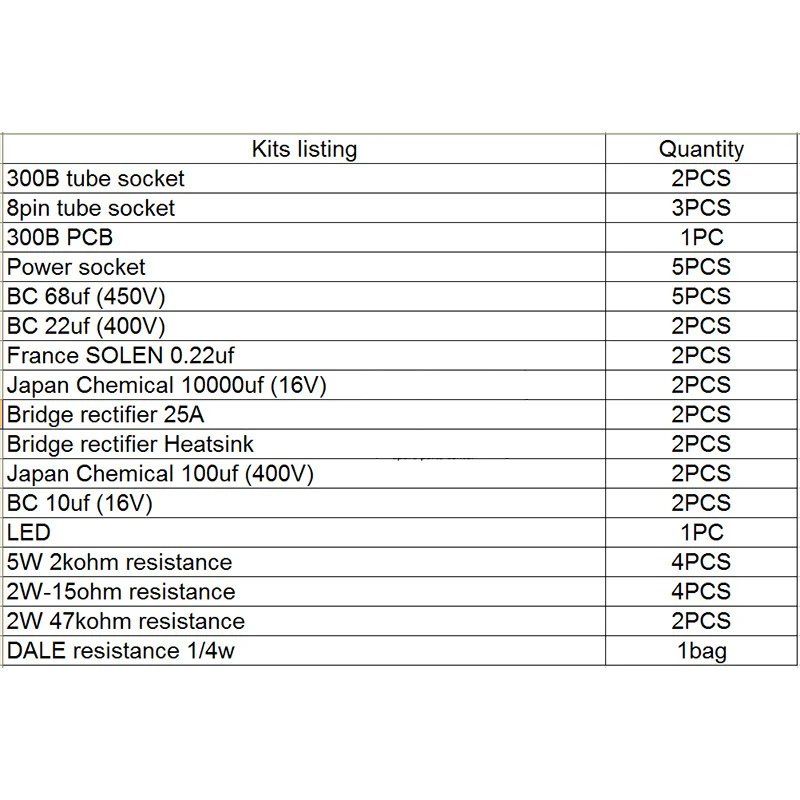 amplificatori valvolari cinesi HIFI 300B Tube vacuum Amplifier Tube Amp Kit fai da te 6 sn7 5 u4g con circuito stampato placcato oro di alta qualità sistema Audio fai da te