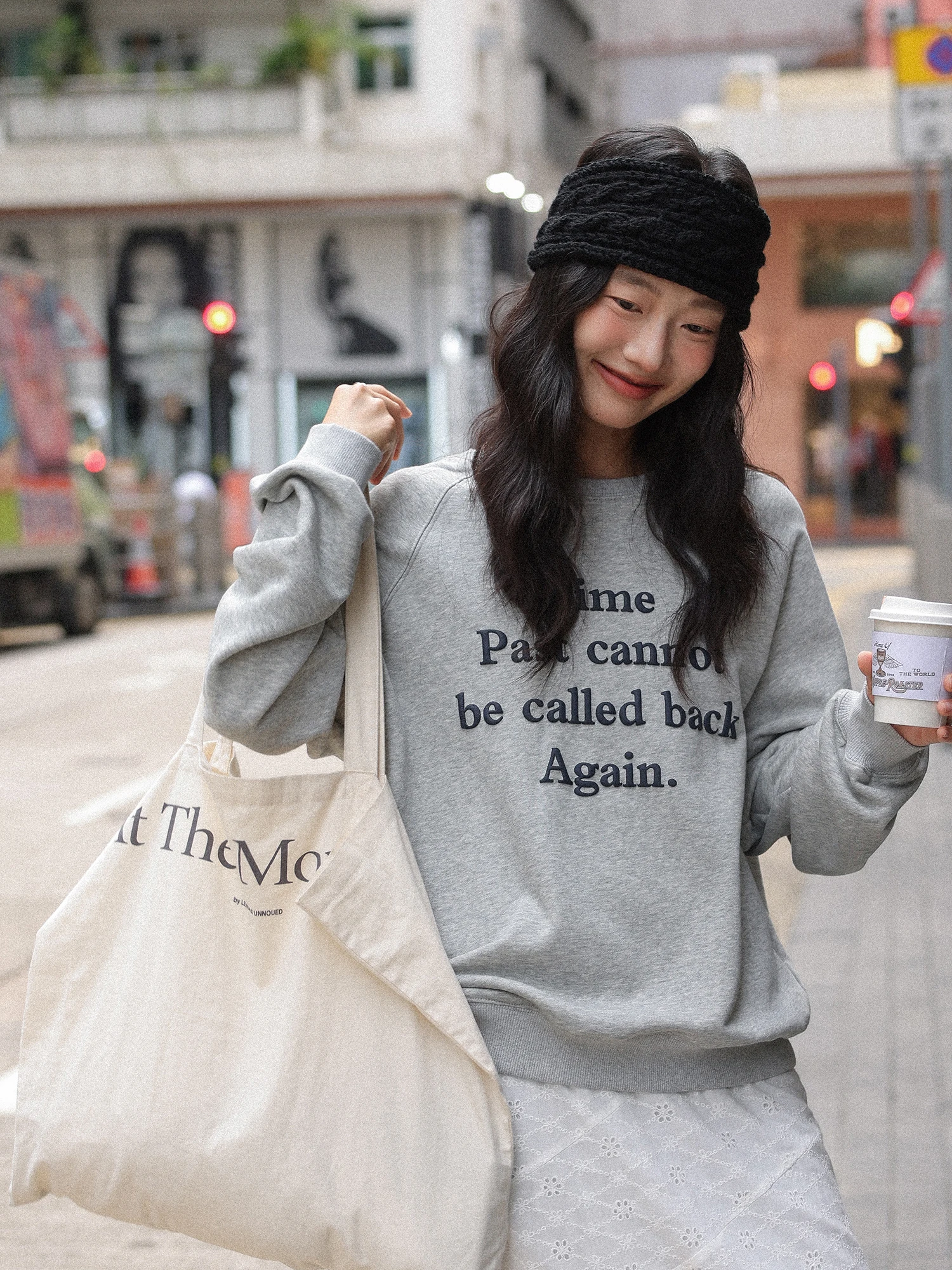 

American Sle round Ne Letter Print Sweatirt Women's ey Casual Versatile Spring New Korean Sle Loose Fit Top