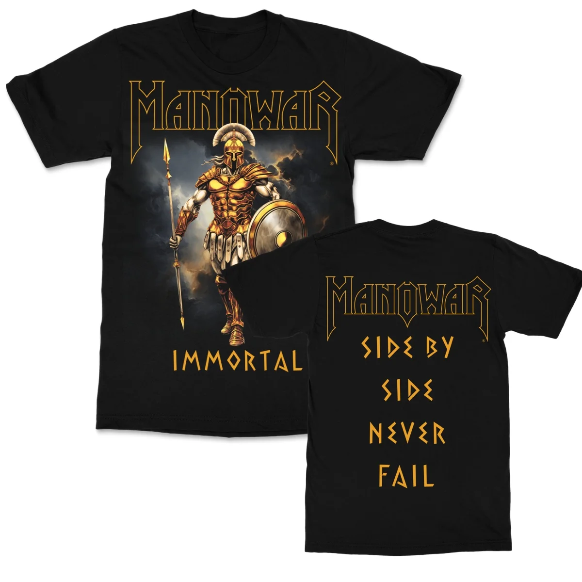Retro Manowar Graphic Cotton T-shirt Unisex Summer Short Sleeve Fashion Brand Tee Luxury Casual Vintage Tees