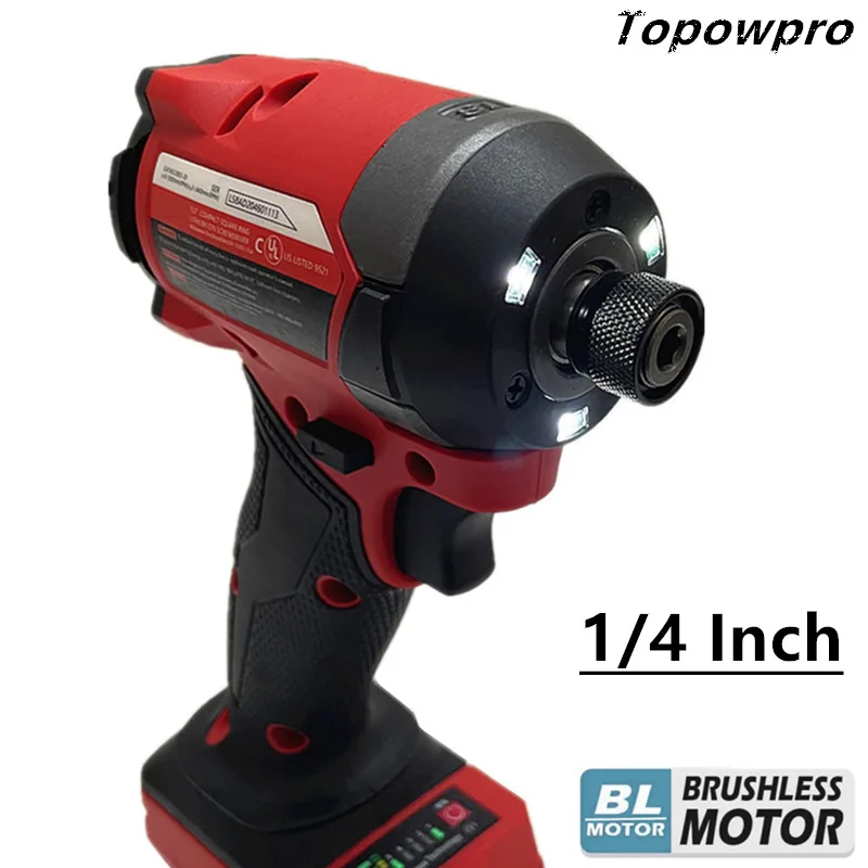 Fit For Milwaukee 18V Battery Electric Screwdriver 1/4 Inch Hex Brushless Cordless Driver 5 Gears Impact Drill Repair Power Tool