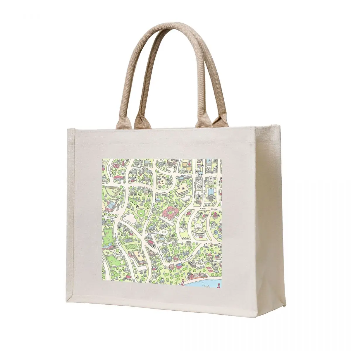 

Baby-sitters Club Stoneybrook Map Tote Bag Women's shopper Beach bag Fabric bag