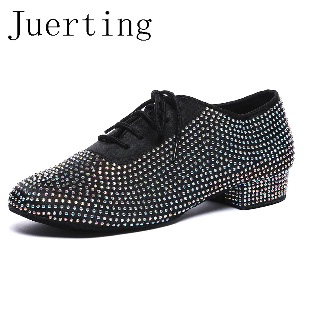 

Juerting new black men's shoes Diamond Sparkly pas de deux Latin Cha-cha Modern jazz salsa soft Didi comfortable Batata Square b