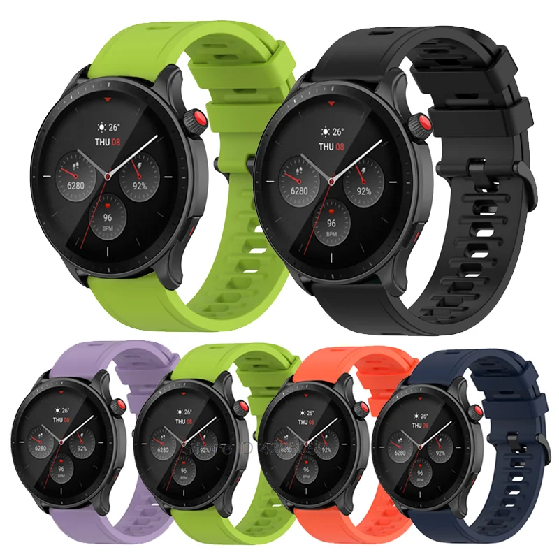 Silicone strap For Amazfit GTR 4 Strap Smart Watch Wristband For Huami Amazfit GTR 2/2e GTR 3/3 Pro GTS 4 Mini Bracelet correa