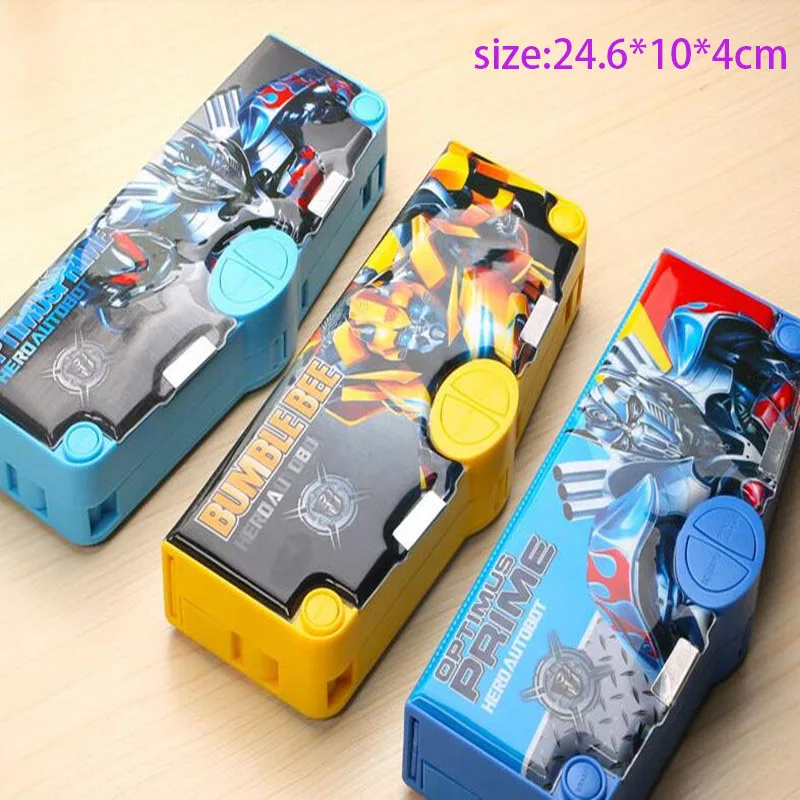 2020 New Transformers Large Capacity Pencil Case Cute Cartoon Creative Children  Pencil Case With Multi-Function Key Storage Box