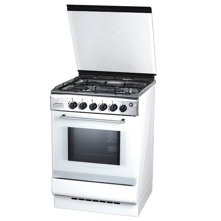 Commercial cooking appliances movable Pizza Oven with 4 burner gas stove standing