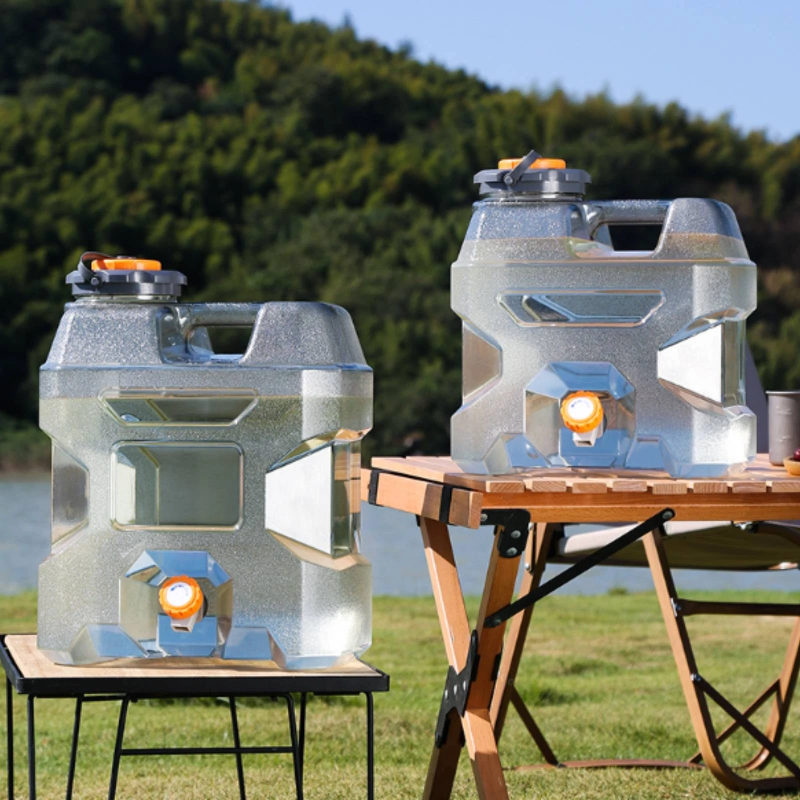 Water Storage Container Built-in Handle Tap Water Container Liquid Dispenser Wide Opening Long-Lasting