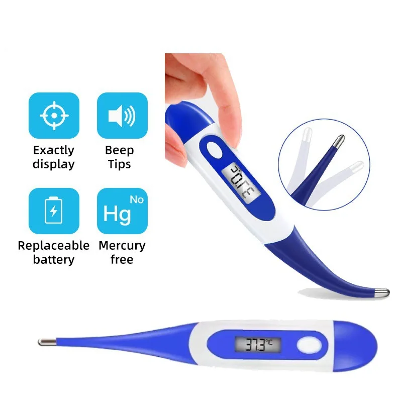 Thermometer Electronic Soft Head Oral Armpit Temperature Measurement Household Adults Children Pulse Oximeter Finger Clip Pulse