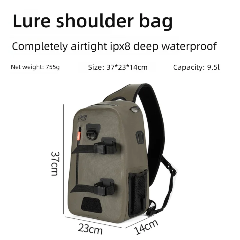 LINNHUE Fishing Shoulder Bag Fishing Tackle Waterproof Bag Outdoor Capacity Fishing Lures Line Box Storage Accessories