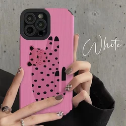 Funda con patrón de corazón de leopardo rosa para iPhone, carcasa trasera a prueba de golpes para modelos 15, 14, 12, 11, 13 Pro Max, X, XR, XS Max, 7, 8 Plus, SE