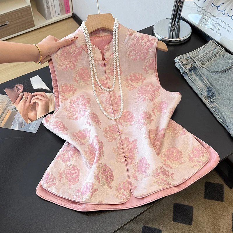 

New Chinese Sle 2026 Spring Season National Trend Button Heavy Embroidery Retro Ethnic Sle Improved Hanfu Vest Top