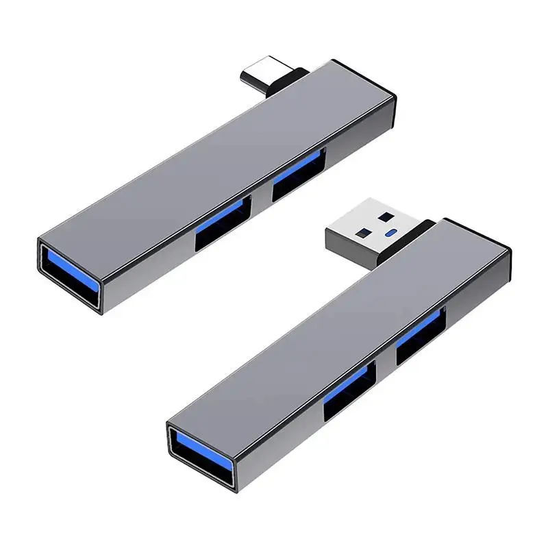 3 منافذ USB HUB الزاوية اليمنى USB 3.0 محاور 5Gbps نقل عالي السرعة نوع C إلى USB الفاصل OTG محول للكمبيوتر المحمول ماك بوك #2