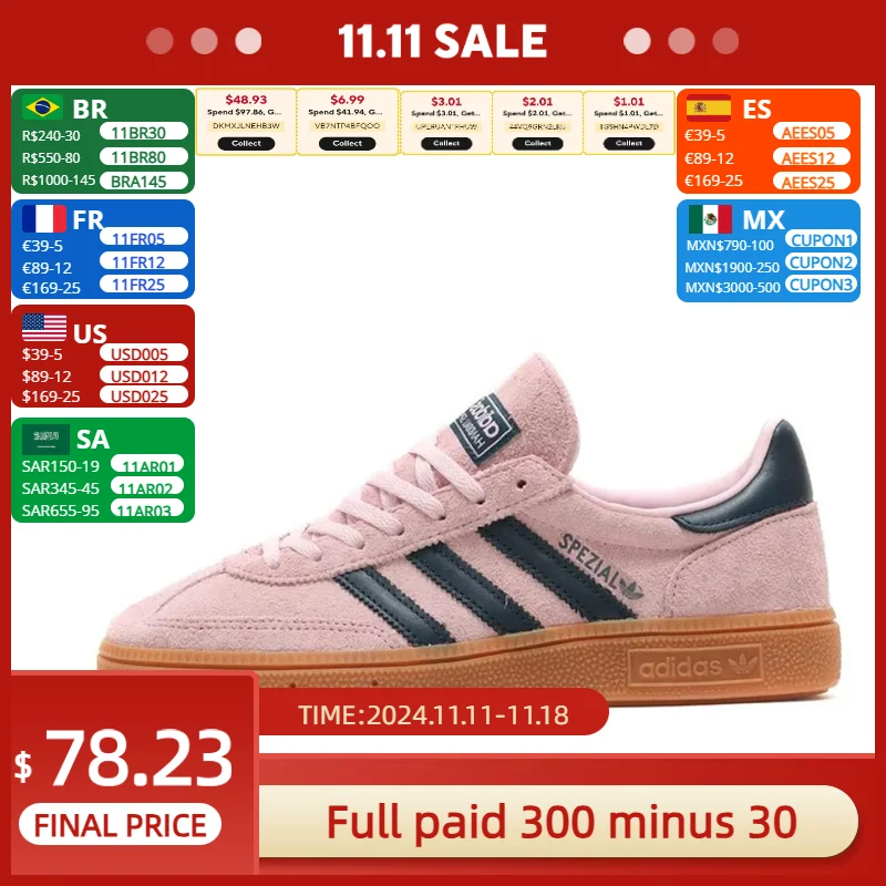 Adidas Original Men's and Women's shoes Shamrock HANDBALL SPEZIAL LOW Casual Shoes Fashionable and Breathable Shoes