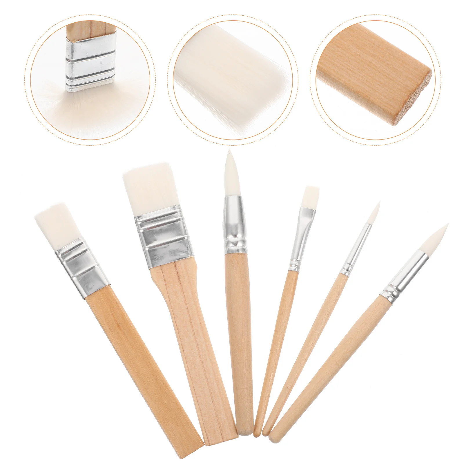 6 stuks schilderborstelset met korte steel aquarel olie gouache kunstborstels voor reizen klaslokaal thuis diy tekenset ambachtelijke schilderkunst