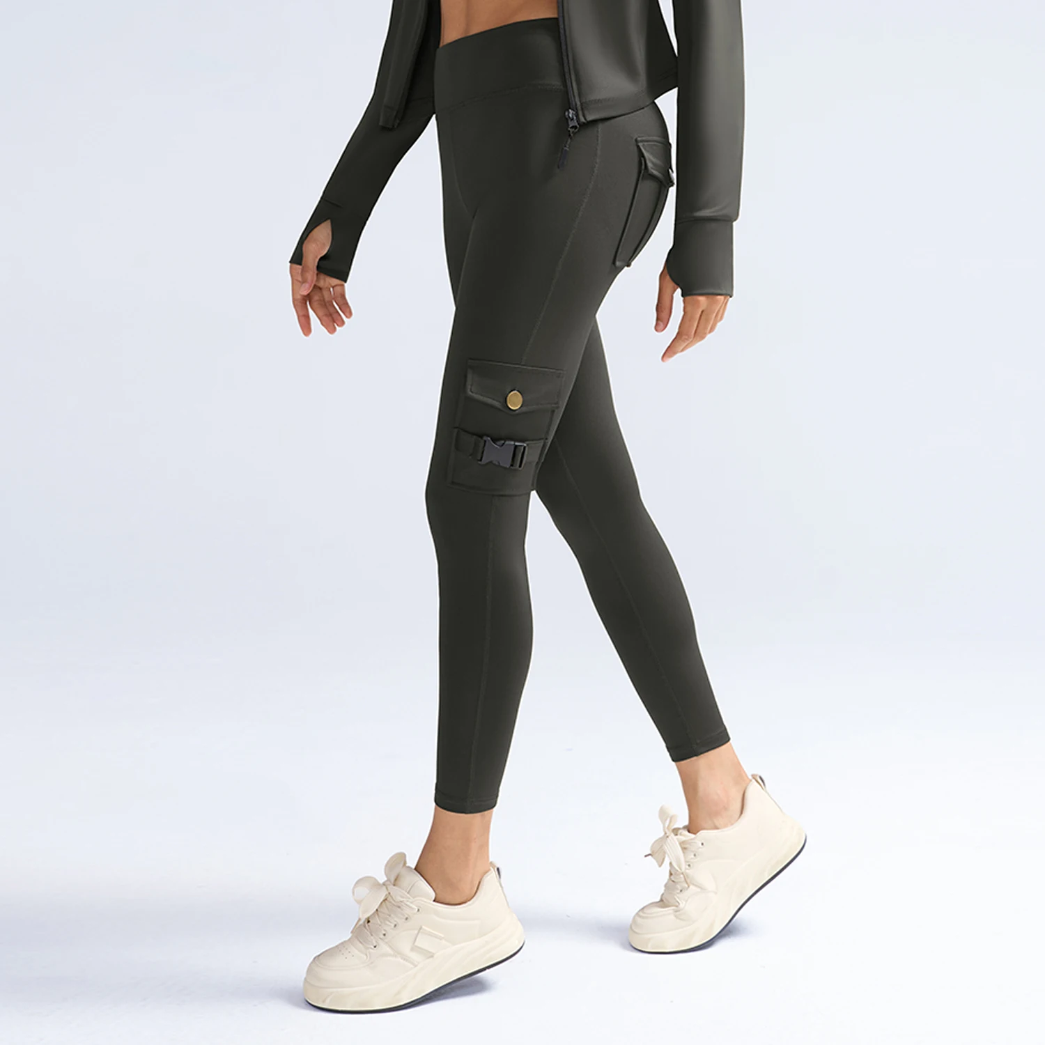 Mulheres treino leggings apertados com bolsos escondidos scrunch cintura alta carga ginásio yoga com costura frontal leggings