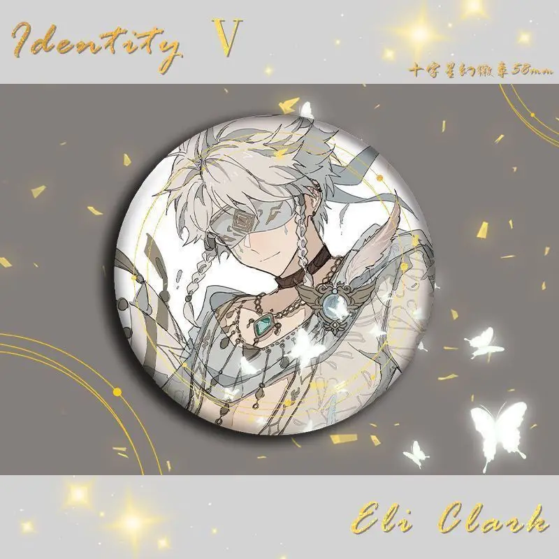 Identity V Game Figure Seer Eli Clark Lunar Phase Cartoon Pattern Pins Badge Costume Jewelry Accessories for Fans Collectibles