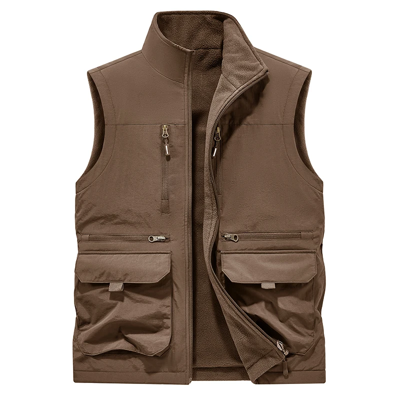 

Double-sided Wear with Thick Fleece Vests Windproof and Warm Vests Autumn and Winter Outdoor Casual Waistcoats Cargo Jackets