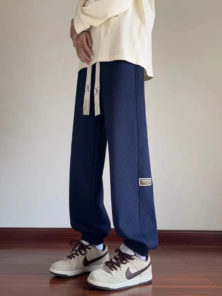 

Молодежные весенне-осенние повседневные свободные брюки в американском стиле с завязками, модные спортивные длинные брюки, джоггеры