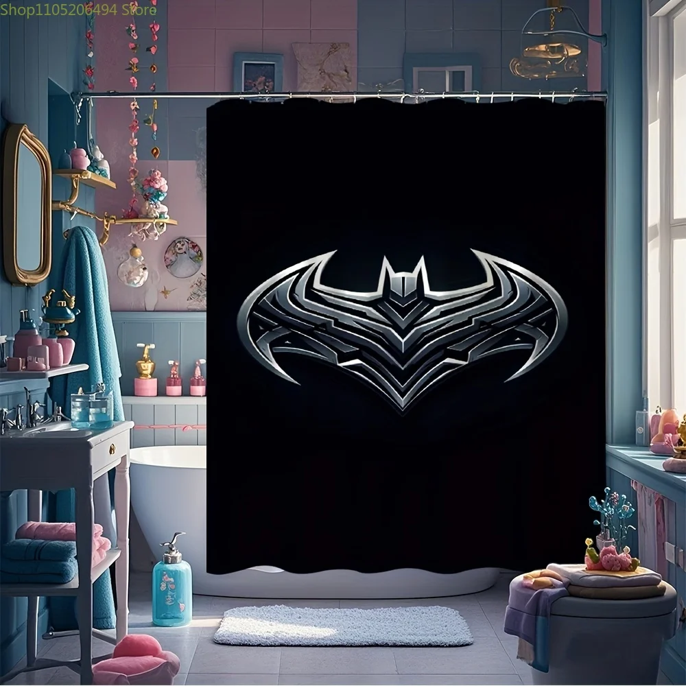 

1 шт., занавеска для душа с аниме-тематикой фильма «Бэтмен» от Warner Bros., с крючками, 180,09x180,09 см, подходит для спальни, кемпинга, дома