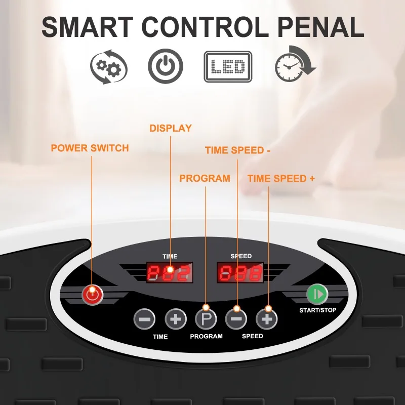آلة تمرين لوحة الاهتزاز، تدليك الجسم بالكامل بالاهتزاز، للتدريب المنزلي والتشكيل مع أشرطة المقاومة #6