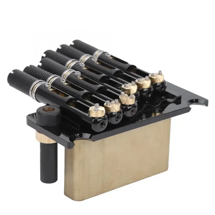 Guitar Bridge Set Musical Instrument Accessories Black 6 Strings Headless Electric Guitar Bridge Brass base Headless Trill