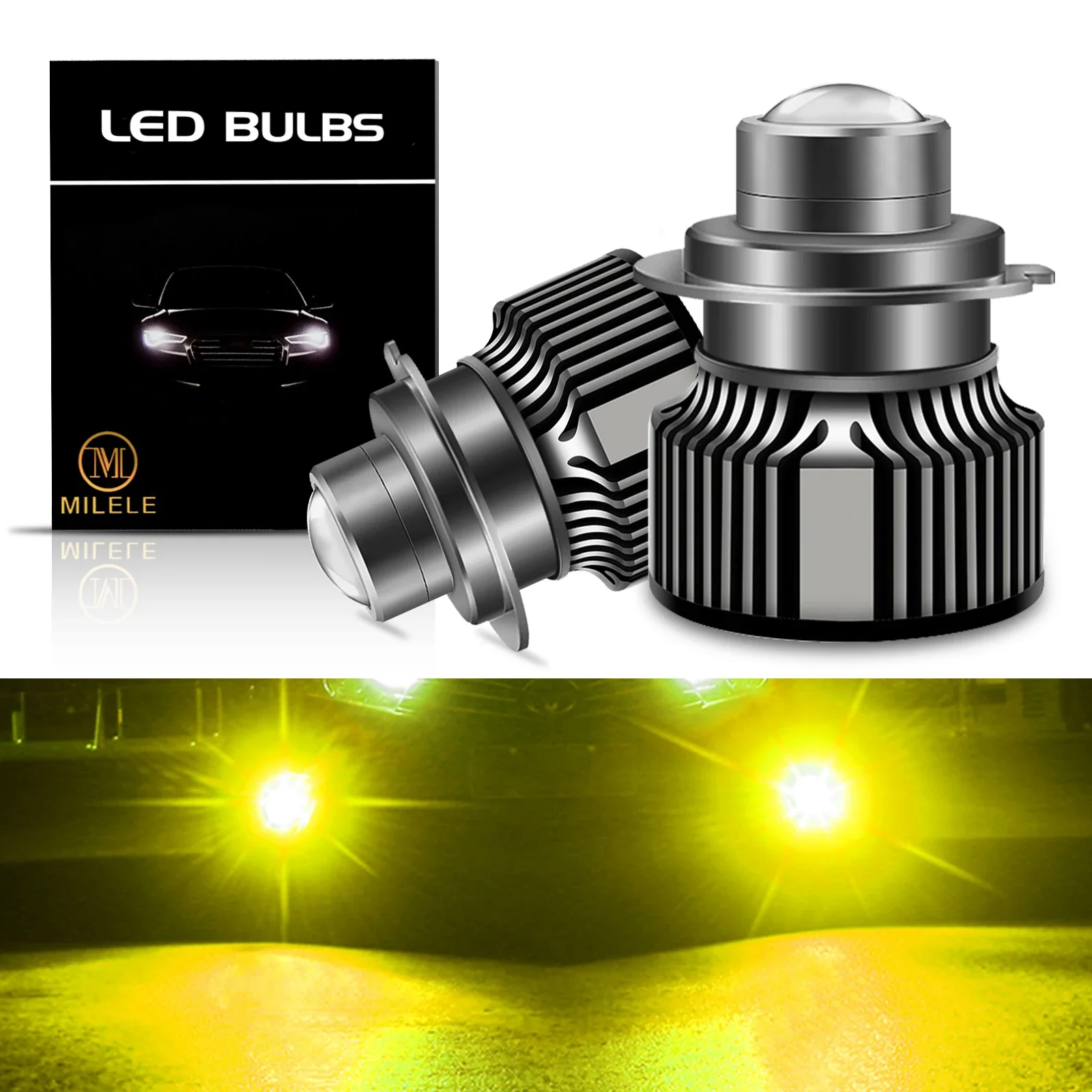 

3000K 6000K 8000K Green Lemon Chips - 40W Car LED Headlight Bulbs Retrofit Mini Bi LED Fog Light Lens Projector