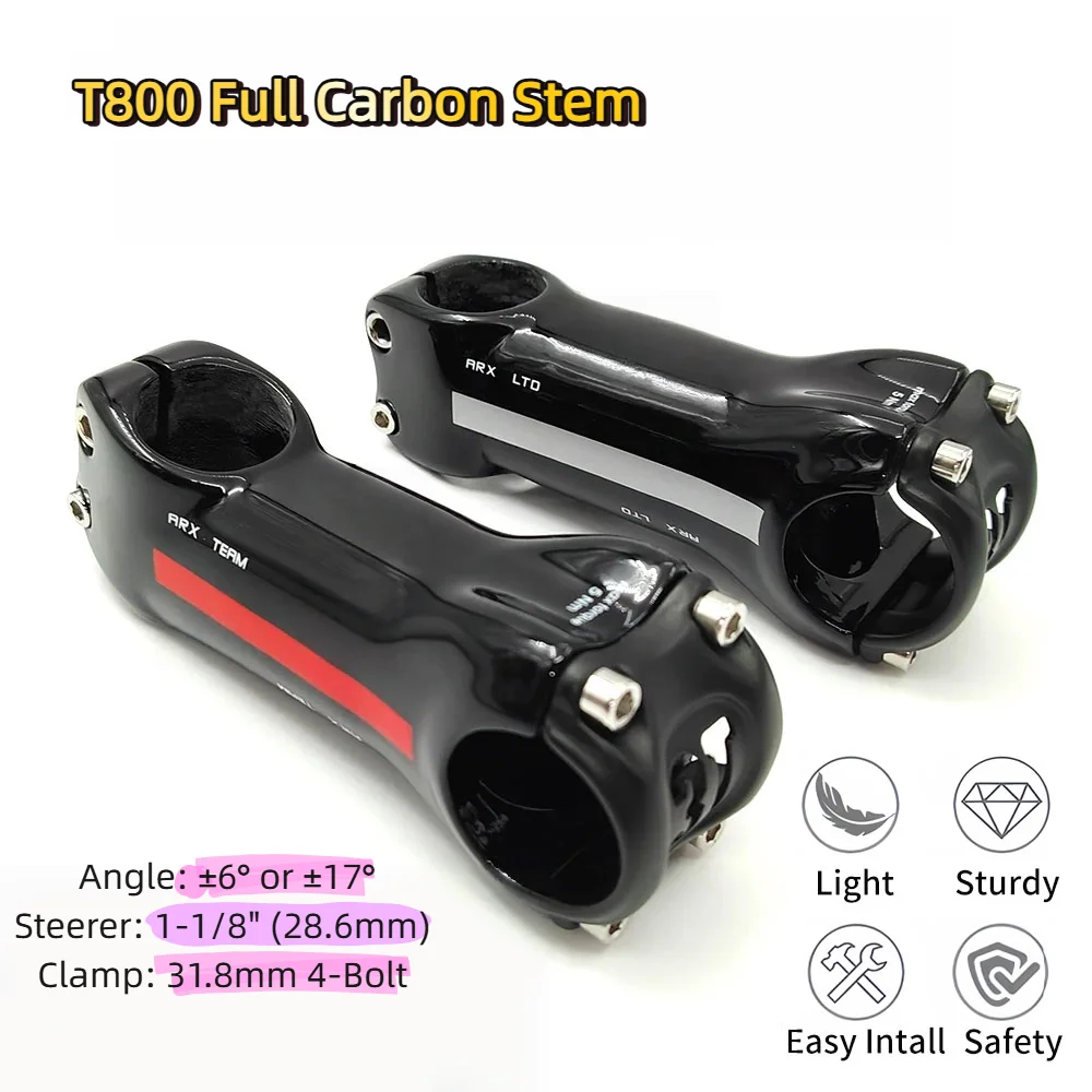 T800 الكربون MTB الطريق دراجة الجذعية 31.8 مللي متر المشبك 28.6 مللي متر Steerer 6 °   17 °   زاوية ألياف الكربون دراجة المقود الجذعية 60-120mm #1
