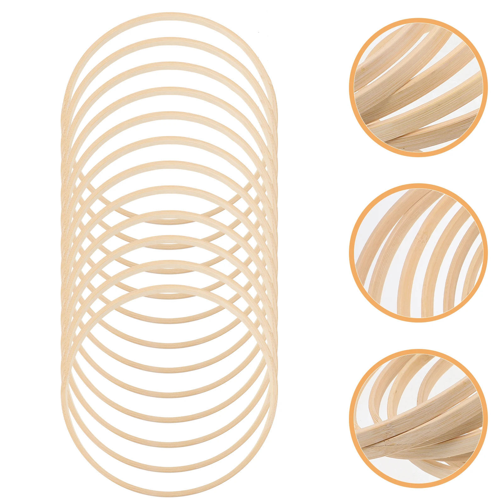 

12pcs 15Cm Bamboo Dream Catcher Rings Craft Frames For Diy Handmade Wind Chimes Wreaths Embroidery Accessories Ring