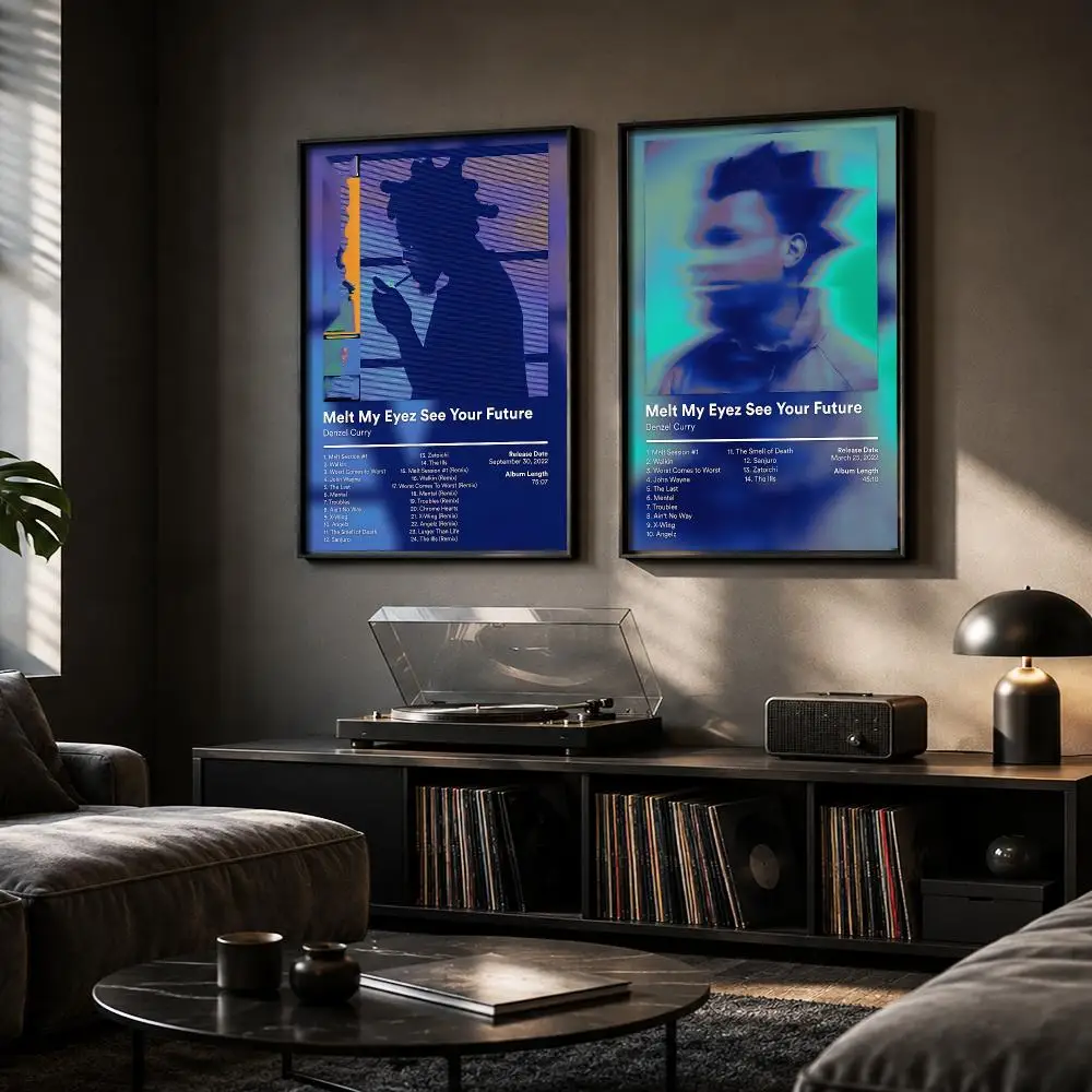 D-Denzel Curry Rapper Album Painting Calligraphy Canvas Poster Hallway Bedroom Living Room Home Bar Decoration Interior Wall