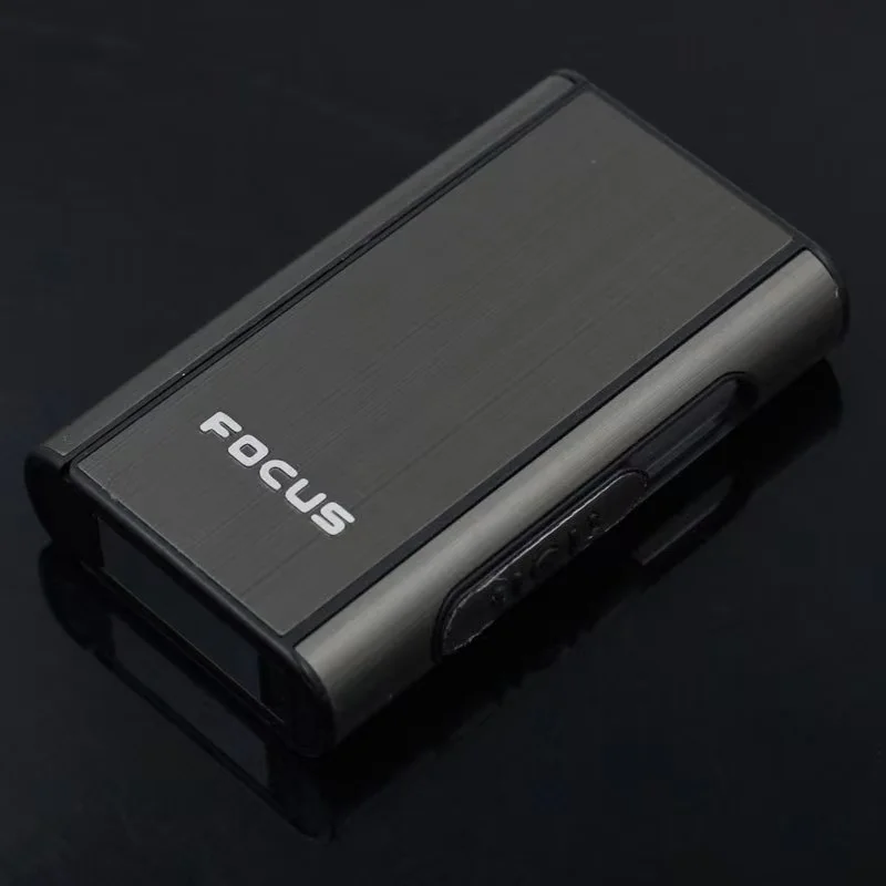 FOCUS Ejection Holder Male Gadgets Windproof Aluminium Alloy Smoke Boxes Creative Fashion Automatic Cigarette Case