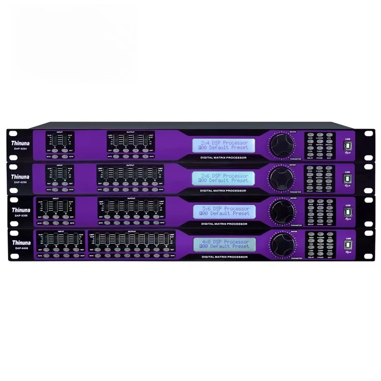

Thinuna DAP-0204 High End Audio Processors 2 In 4 Out Speaker Sound System Professional Digital Smart Mixer Audio Processor