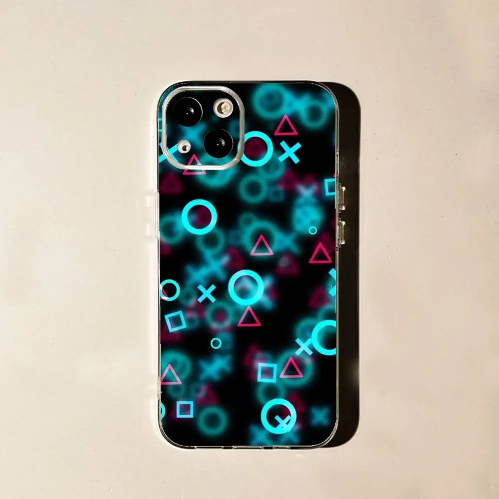 حافظة هاتف لعبة P-PlayStation لهاتف iPhone 16,15,14,13,12,11 Plus,Pro,Max,XR,XS,X,7,8 Plus,SE,Mini غطاء شفاف ناعم