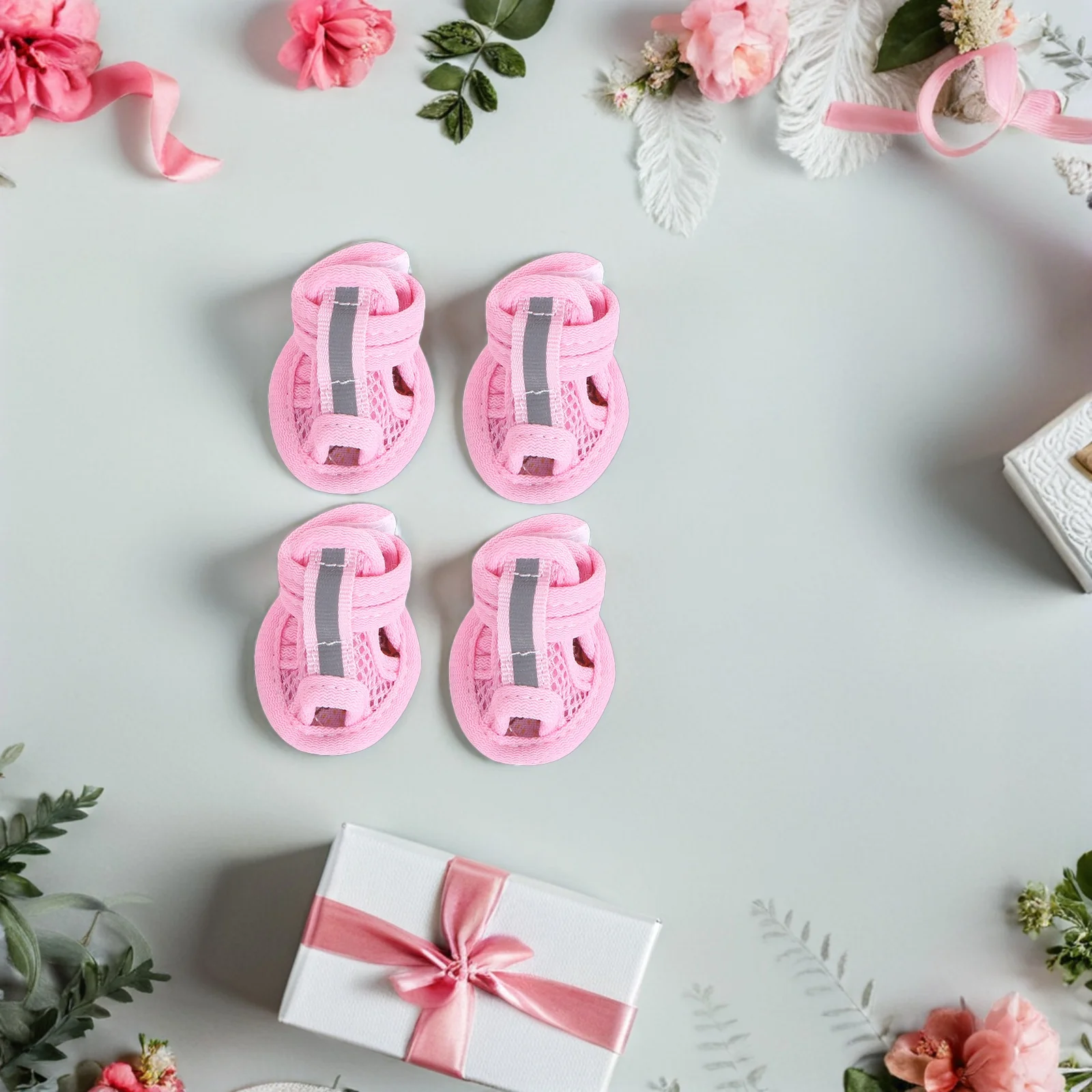 

4 Pcs Beach Slipper Walk Puppy Shoes Size Sandals Pet Sandles for Dog Cooling Dogs