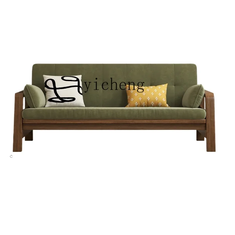 

TQH new Chinese solid wood sofa full solid wood living room winter and summer dual-purpose foldable broaching bed