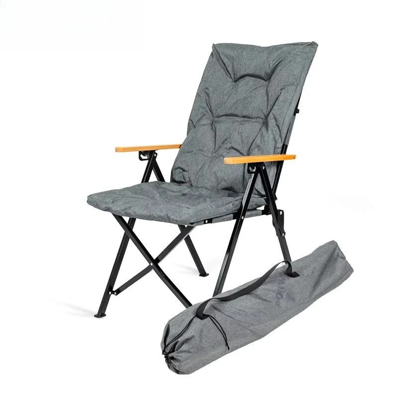 Comfortable metal cotton cover reclining 3-level adjustable heavy duty camping chair