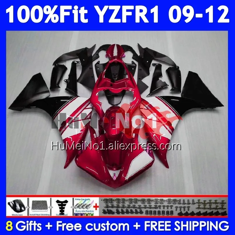 Injection Body For YAMAHA YZF-R1 YZF R1 R 1 368No.9 YZF1000 YZFR1 09 10 Metallic Red 11 12 YZF-1000 2009 2010 2011 2012 Fairing